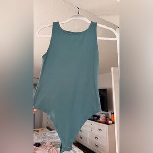 American Eagle Green Sleeveless Thong Bodysuit